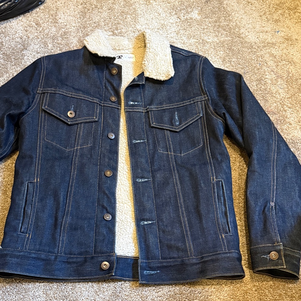 Tellason raw selvedge Sherpa lined type 3 denim trucker